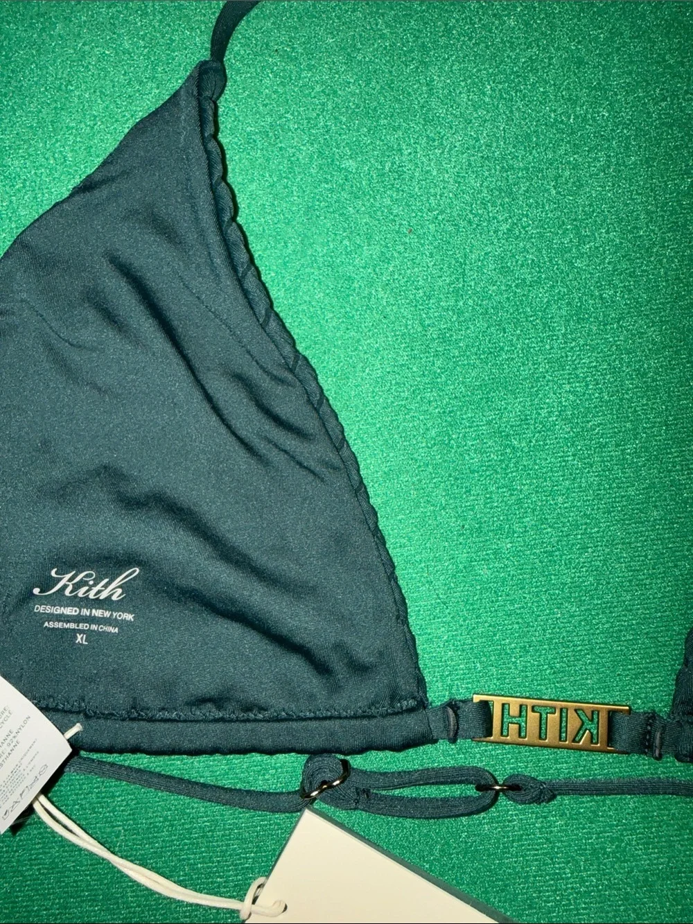 Kith Black Ribbed Triangle Bikini Top